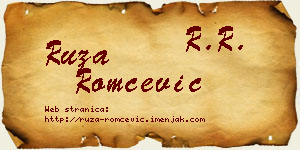 Ruža Romčević vizit kartica